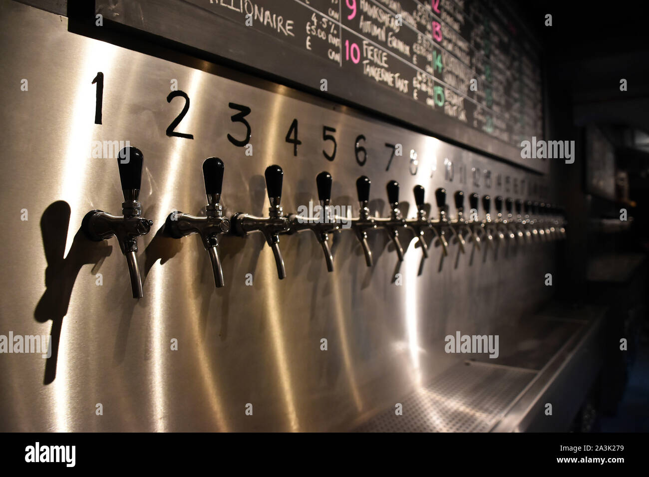Beer Taps, Vocation Bar, assembly Underground, Leeds, West Yorkshire