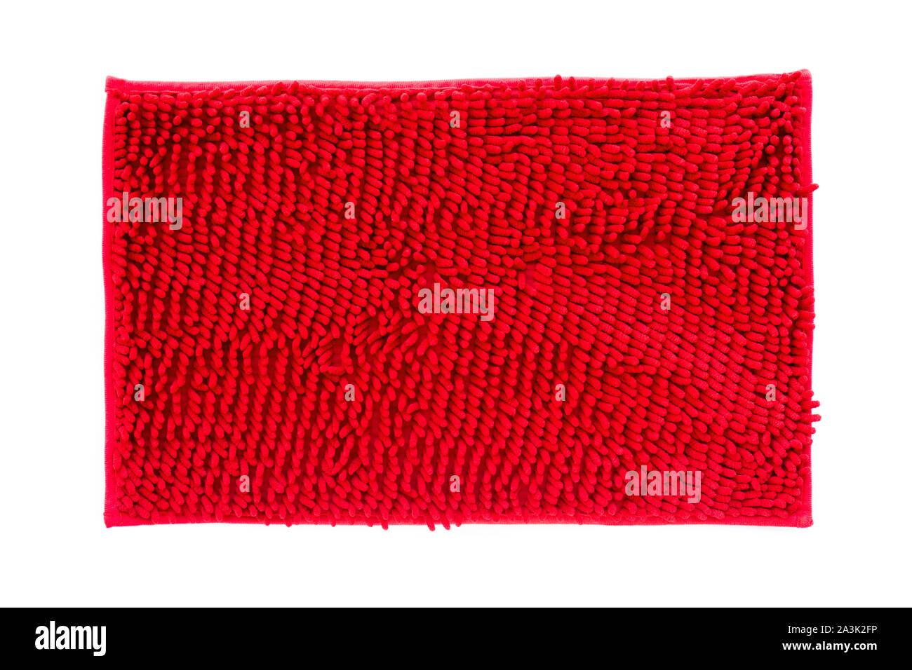 Red doormat, isolated on a white background Stock Photo