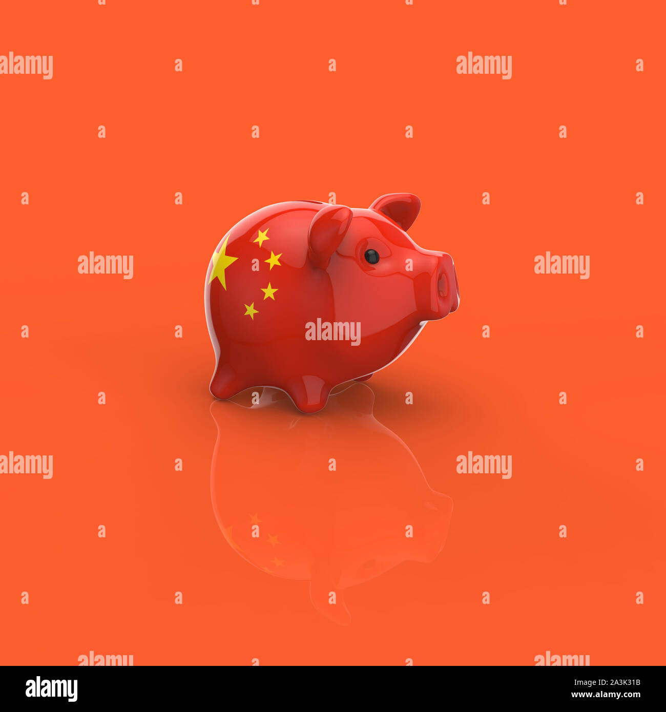 Piggy bank - 3D Illustration Stock Photo - Alamy