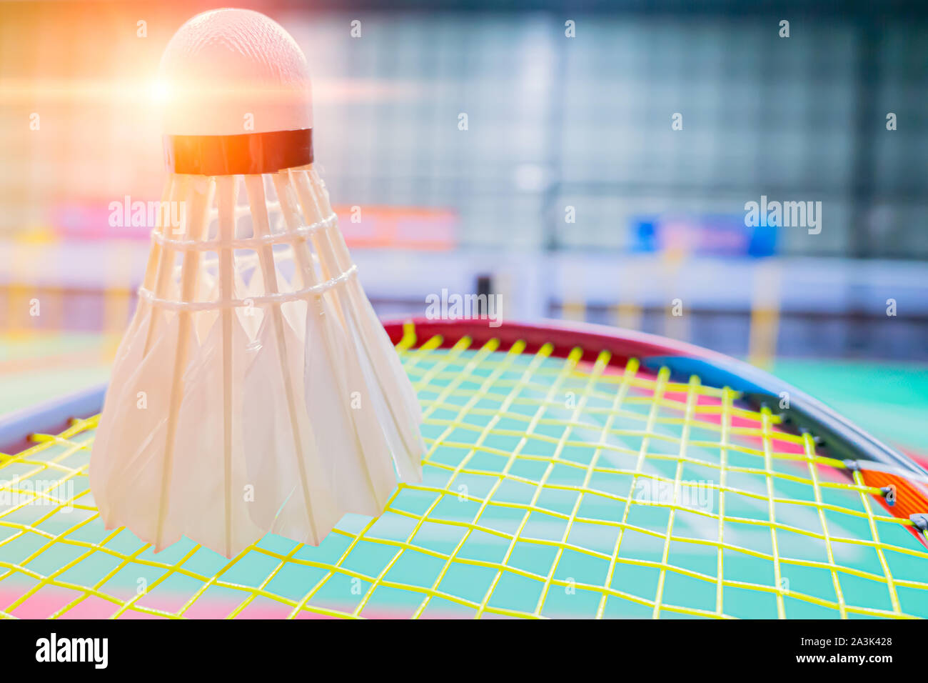 Badminton court with shuttlecock hires stock photography and images Alamy