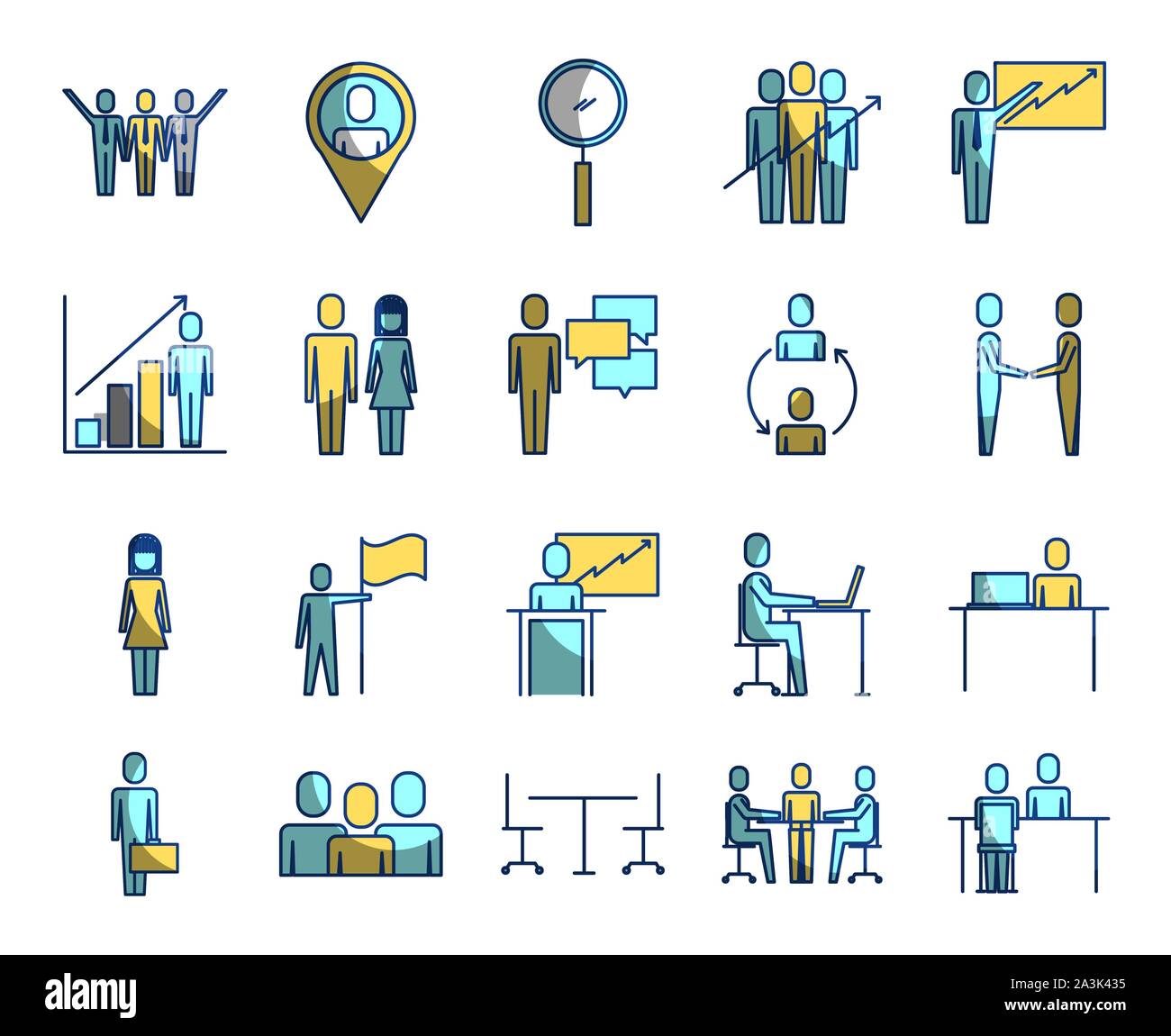 Isolated work and buisness icon set vector design Stock Vector Image ...
