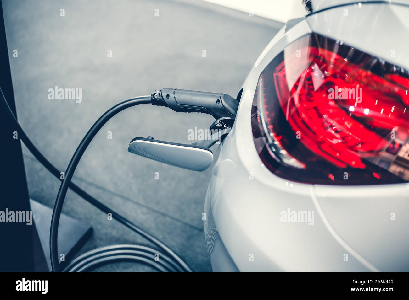 EV Car or Electric car charging station. Stock Photo