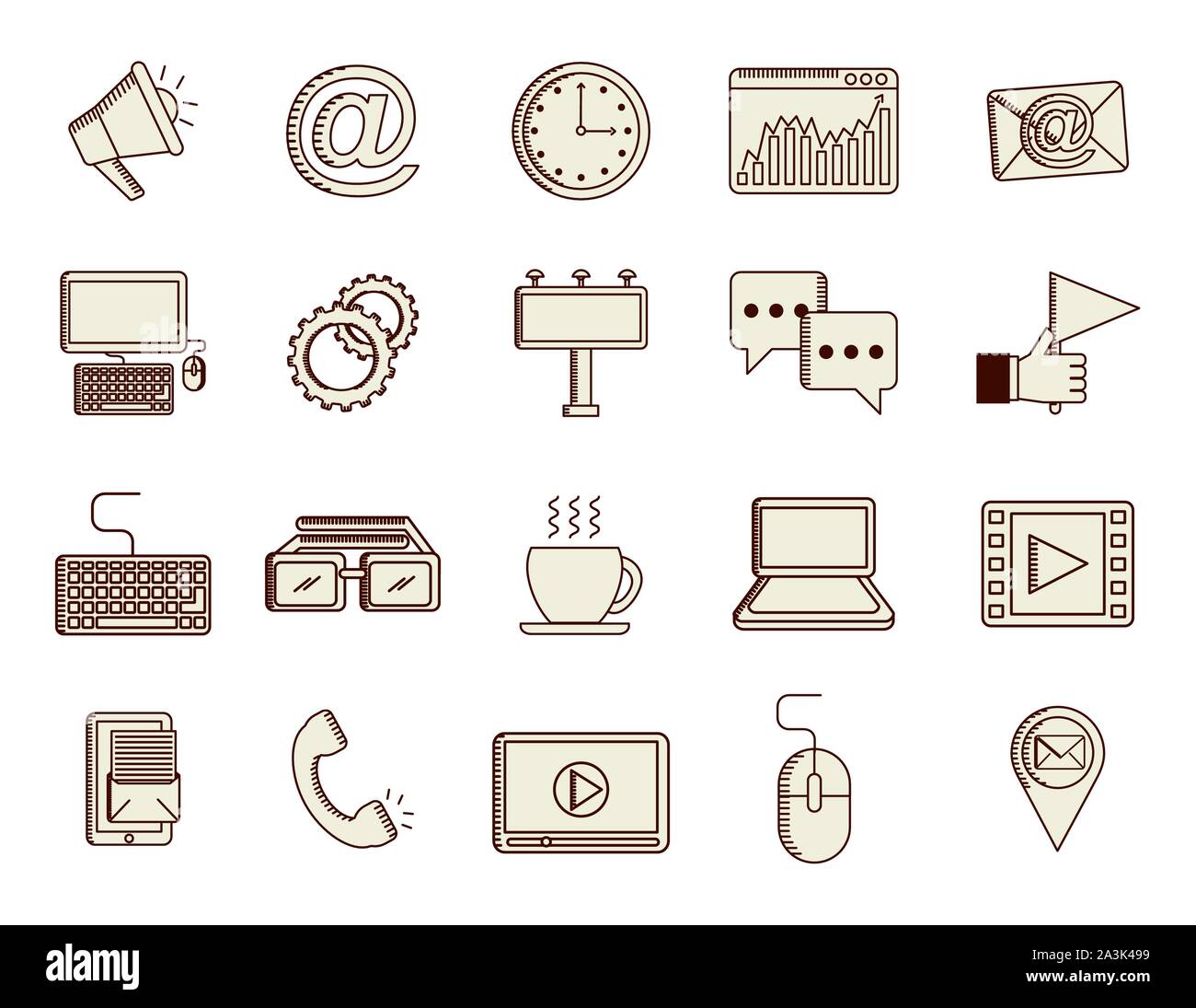 Isolated social media icon set design Stock Vector Image & Art - Alamy