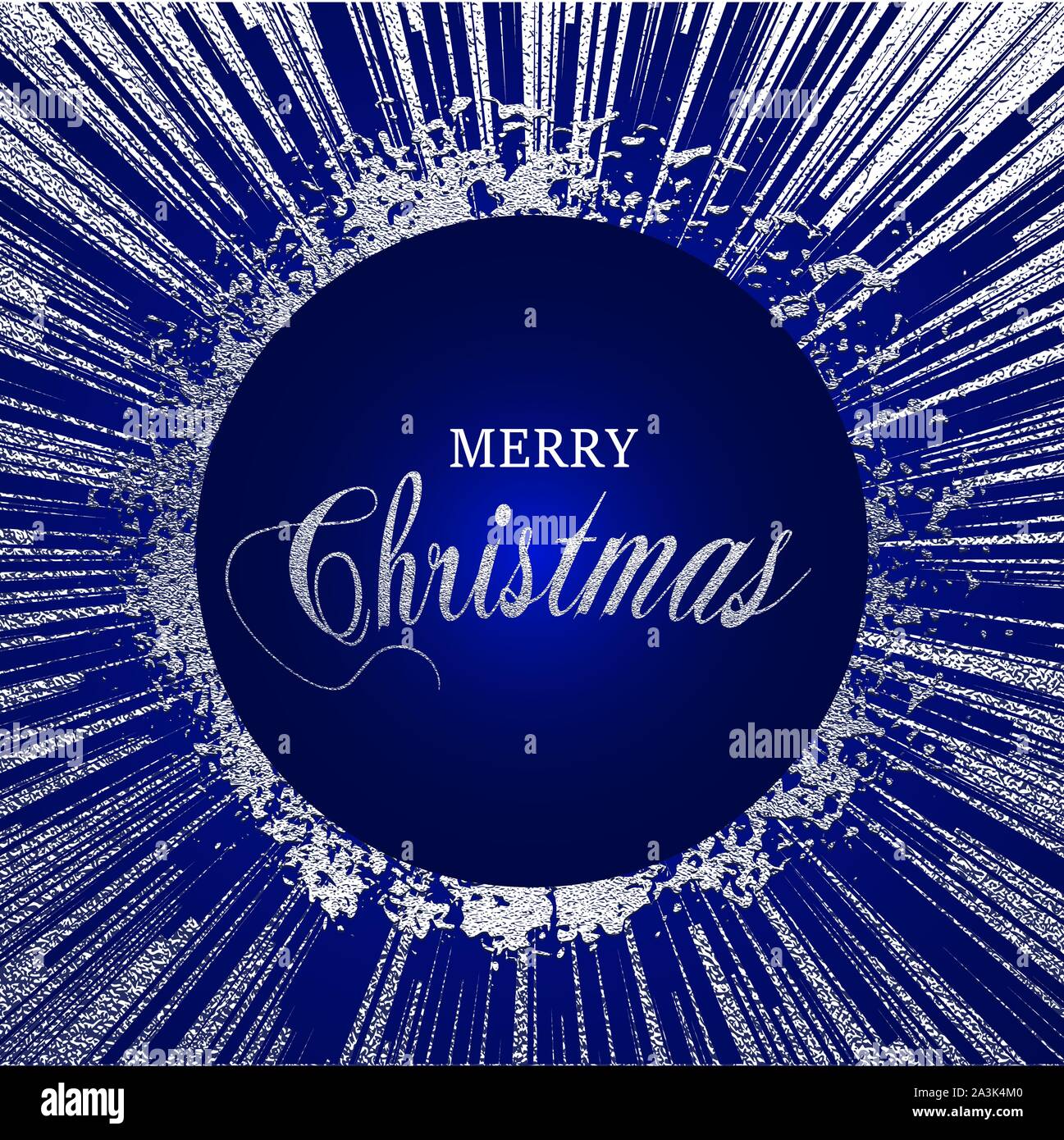 Merry Christmas silver glittering lettering design. Vector illustration ...