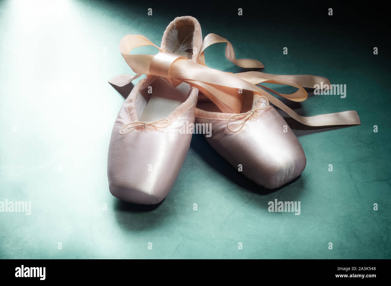 Pointe shoes ballet dance shoes with a bow of ribbons beautifully ...