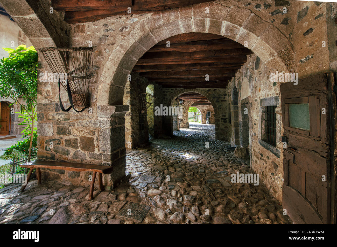 Old historic village of Cornello dei Tasso in the brembana valley Bergamo north Italy Stock Photo