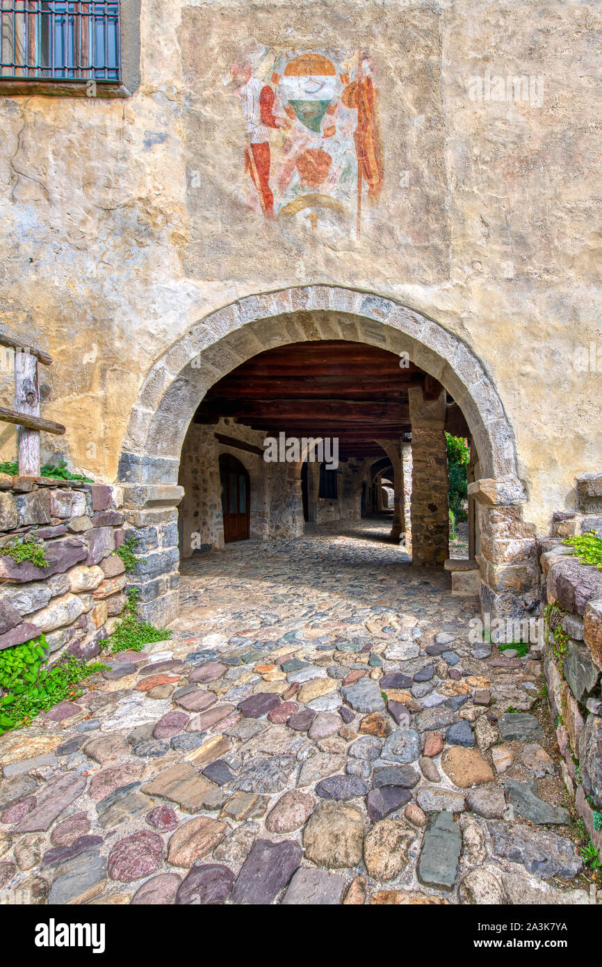 Entry to the Cornello dei Tasso. Ancient village of the brembana valley Bergamo Italy Stock Photo