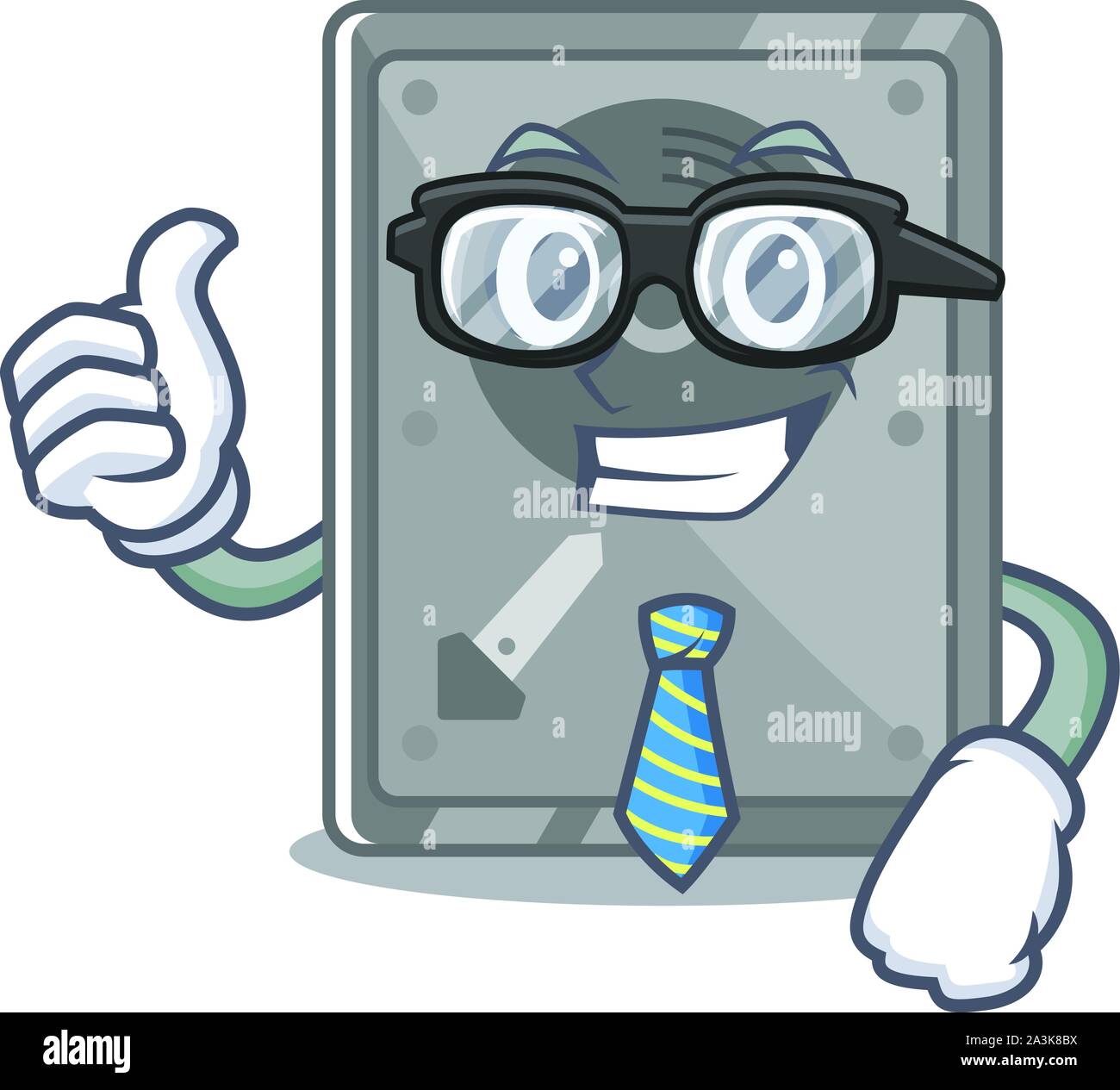 Businessman hard drive internal mascot isolated cartoon Stock Vector ...