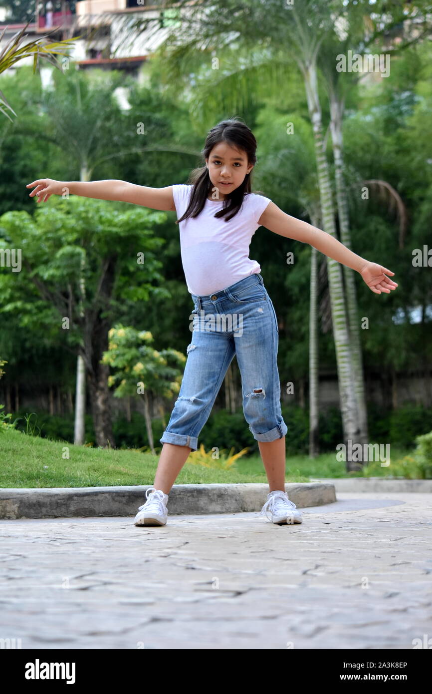 Posing Young Female Standing Stock Photo