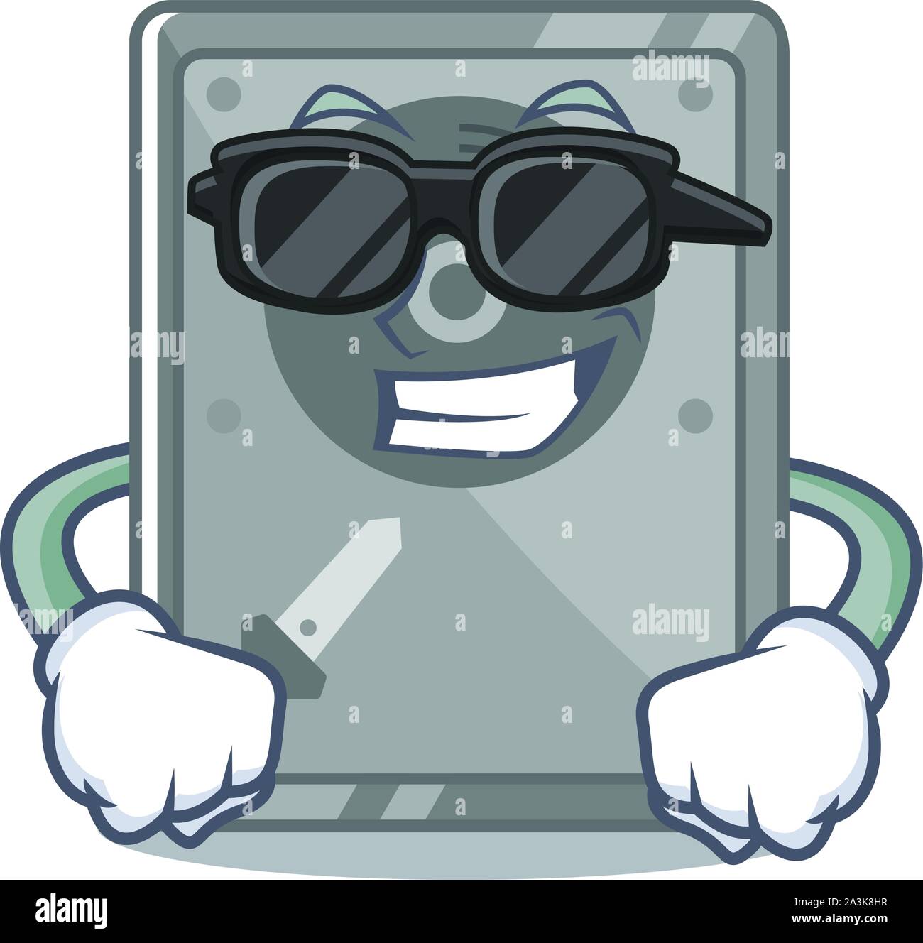 Super cool hard drive internal mascot isolated cartoon Stock Vector ...