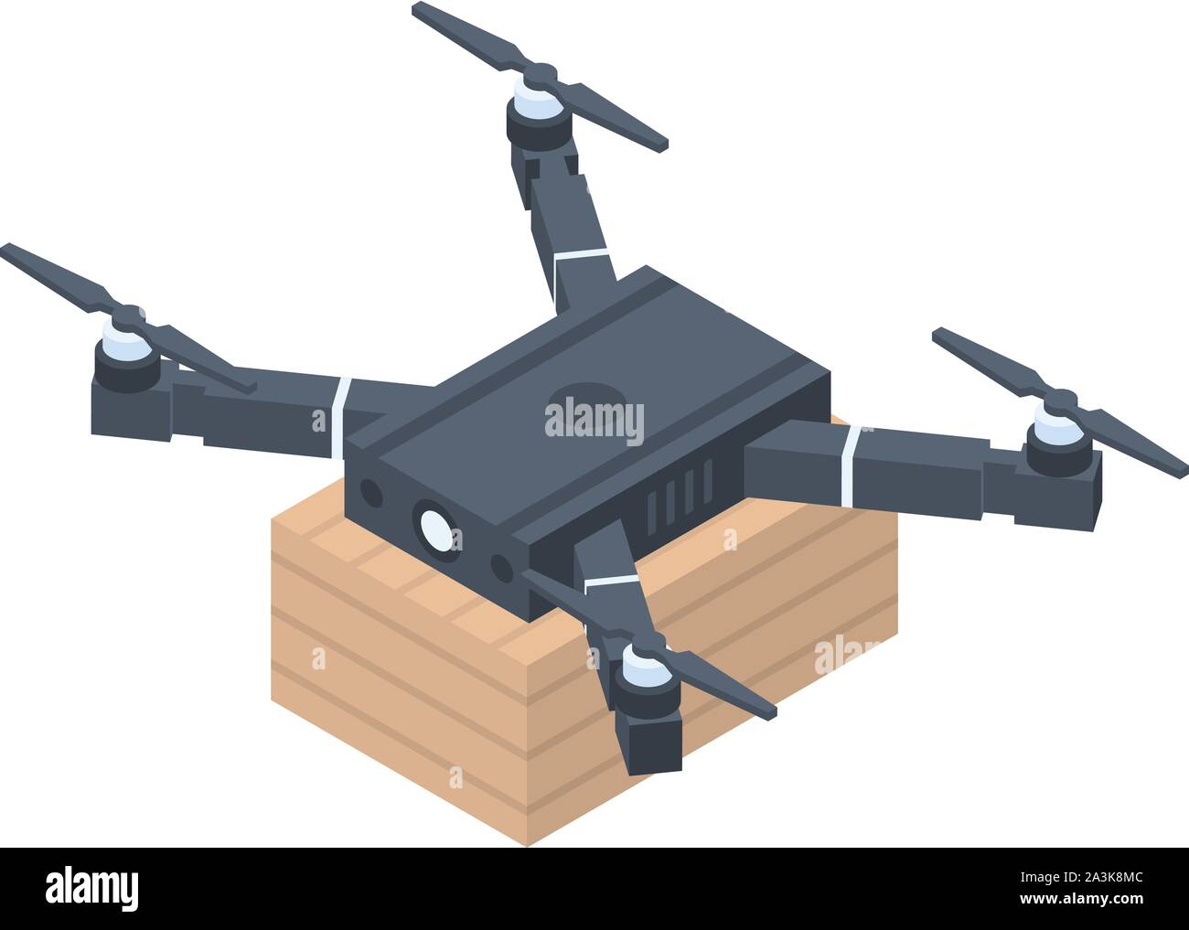 Delivery black drone icon, isometric style Stock Vector Image & Art - Alamy