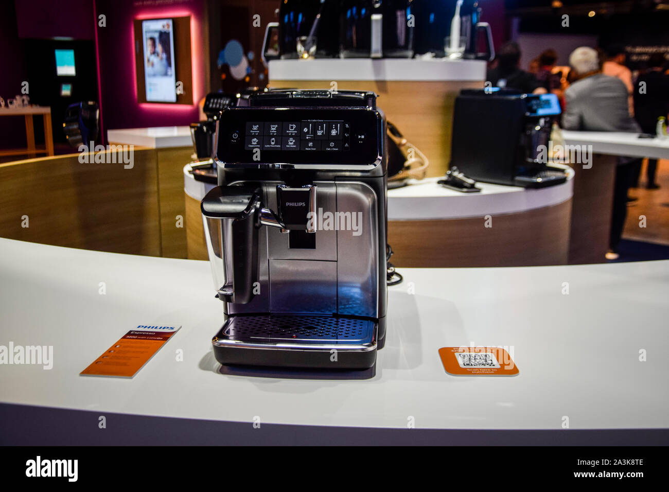 Berlin, Germany – September 5th, 2019: Philips Espresso Maker 3200 at IFA 2019 Stock Photo