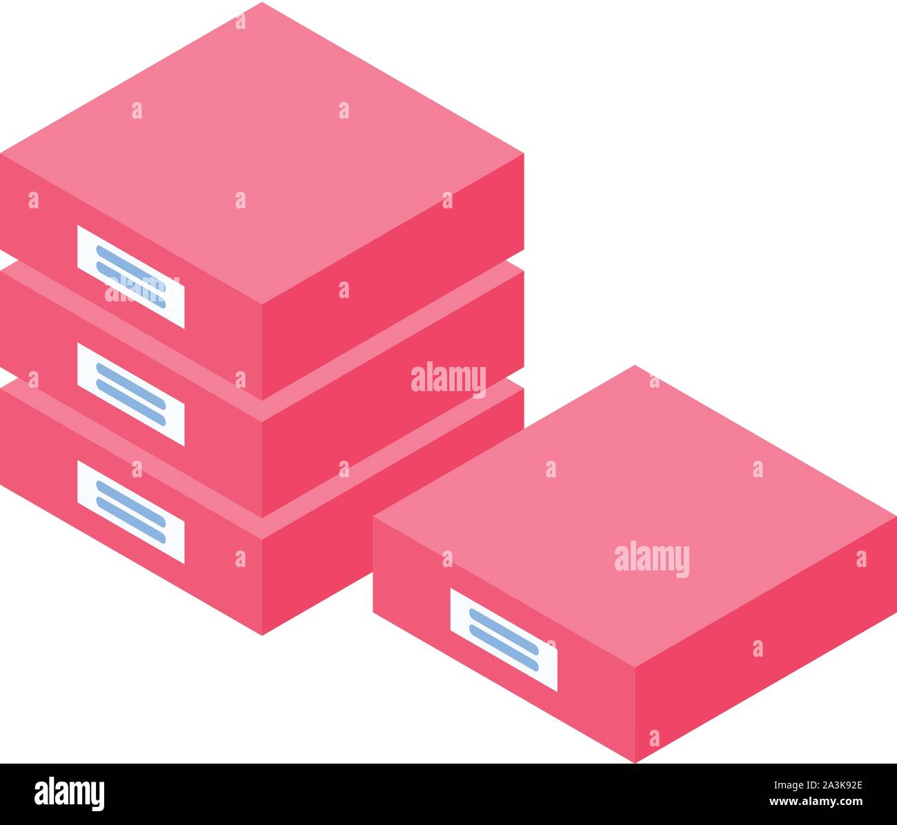 Red delivery box icon, isometric style Stock Vector Image & Art Alamy