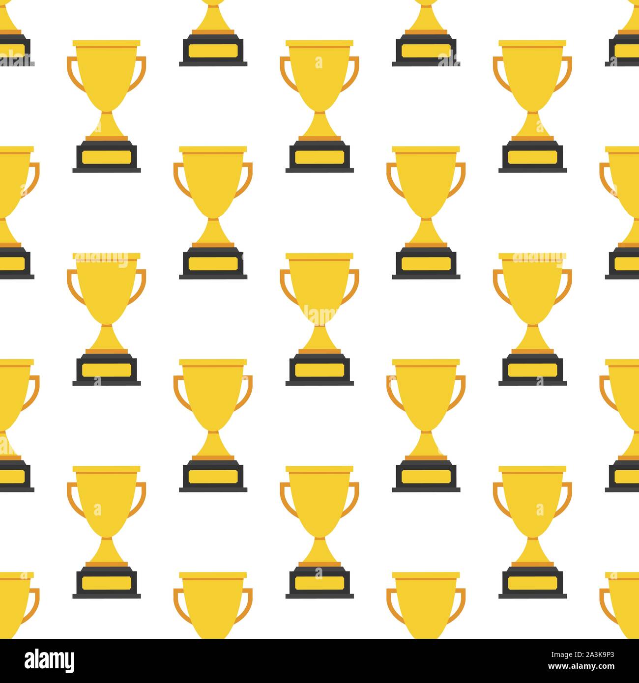 Simple seamless trophy icon vector pattern. Main icon elements only, no ornament. Vector stock illustration. Stock Vector