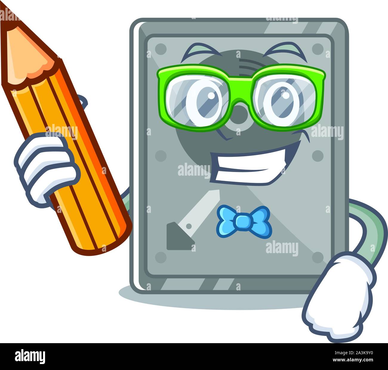 Student hard drive internal mascot isolated cartoon Stock Vector Image ...