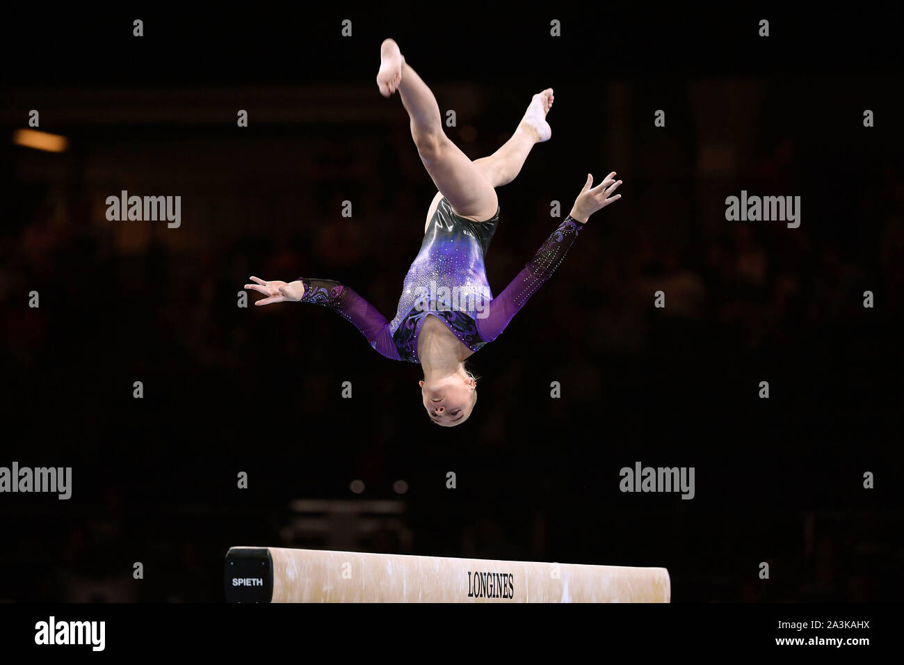 Anastasia Agafonova Rus Action On The Balance Beam Women S Team Final Women S Team Finals Gymnastics World Championships 2019 In Stuttgart From 04 10 13 10 2019 Hans Martin Schleyer Halle 49th Fig Artistic Gymnastics World Championships