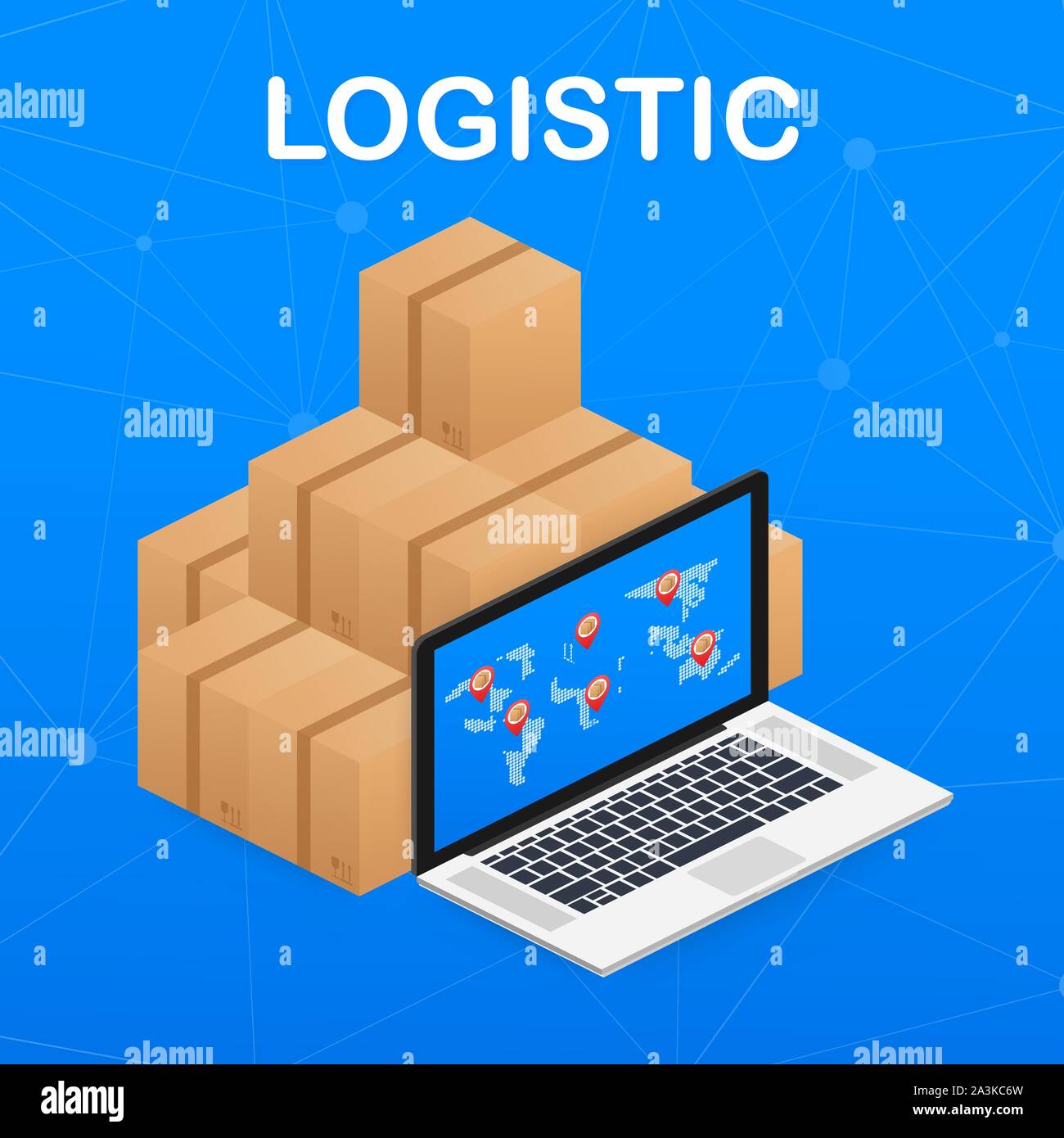 Isometric Logistics and Delivery Infographics. Delivery home and office. City logistics. Vector stock illustration. Stock Vector