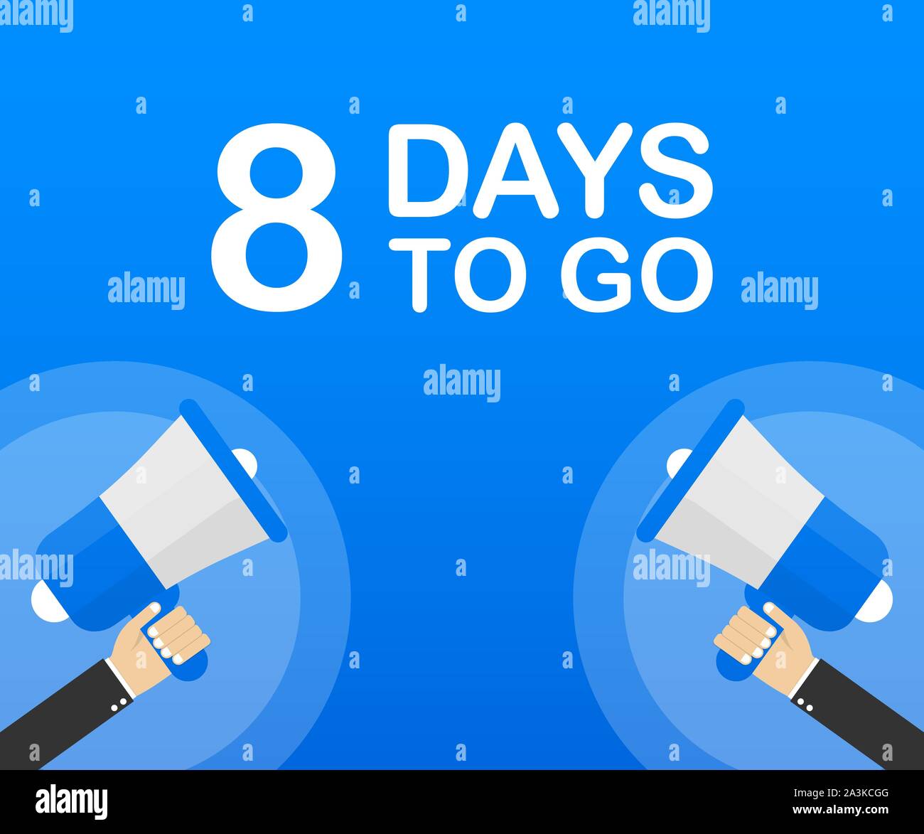 8 Days To Go Flat Icon On Blue Background Banner For Business Marketing And Advertising Vector Stock Illustration Stock Vector Image Art Alamy