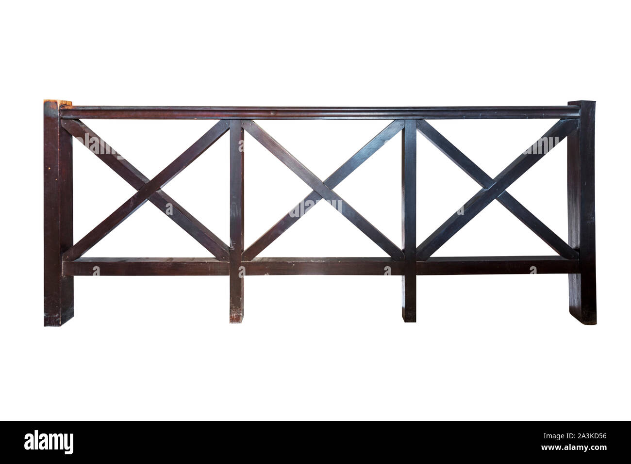 Wooden rail isolated on white background Stock Photo