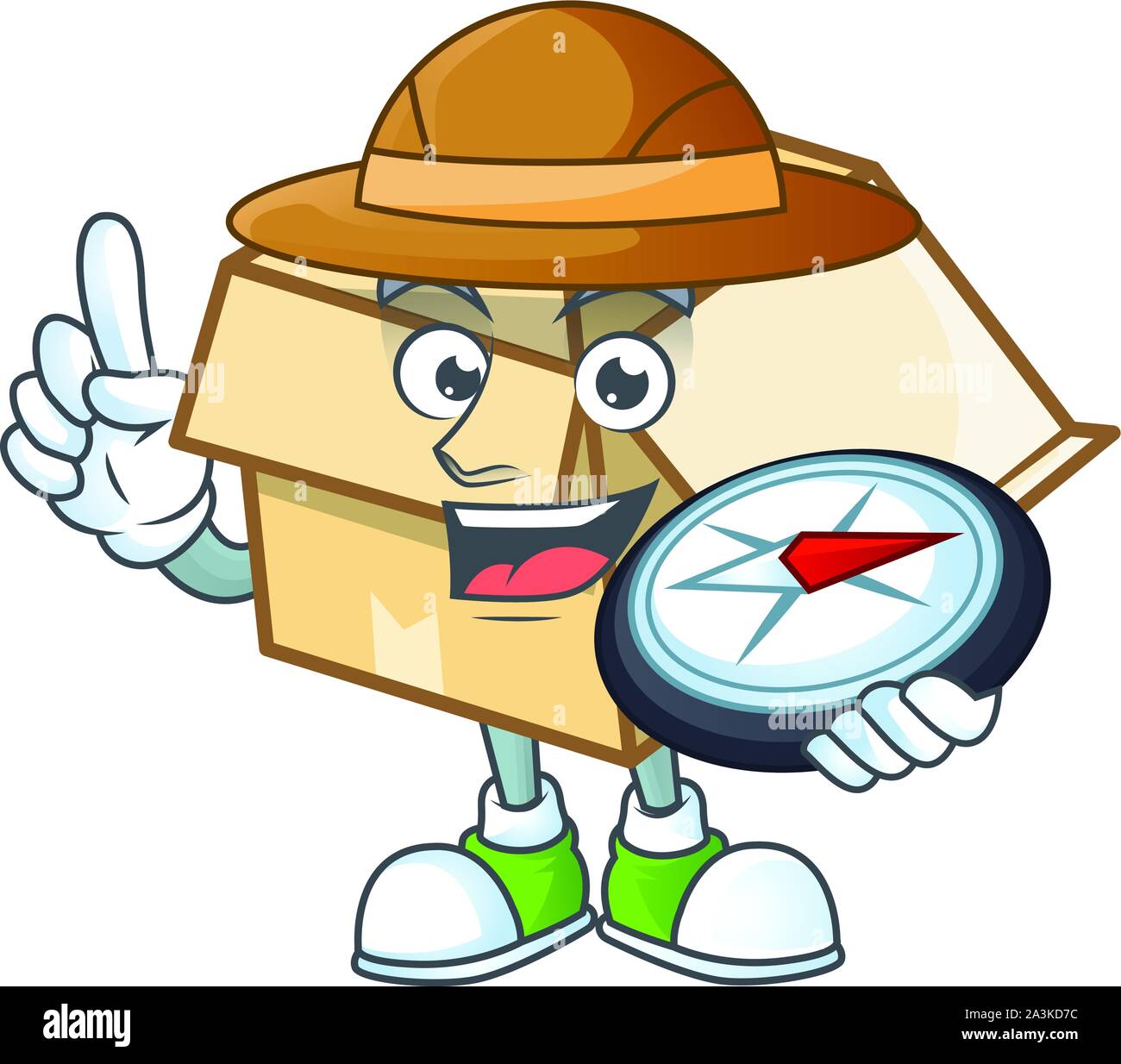 Explorer cardboard open in the cartoon shape Stock Vector Image & Art ...