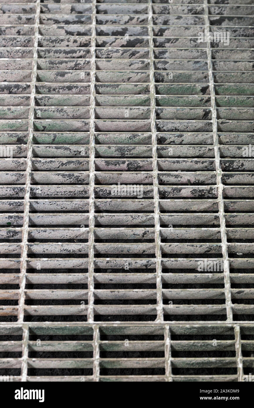 Metal grate inside spray booth for excess paint runoff Stock Photo Alamy