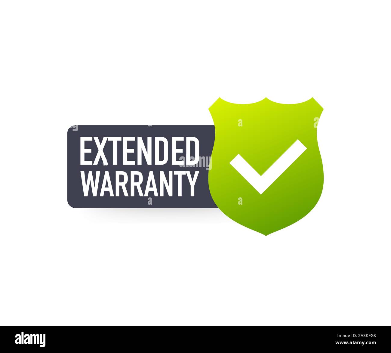 Extended warranty label or sticker. Badge, icon, stamp. Vector stock