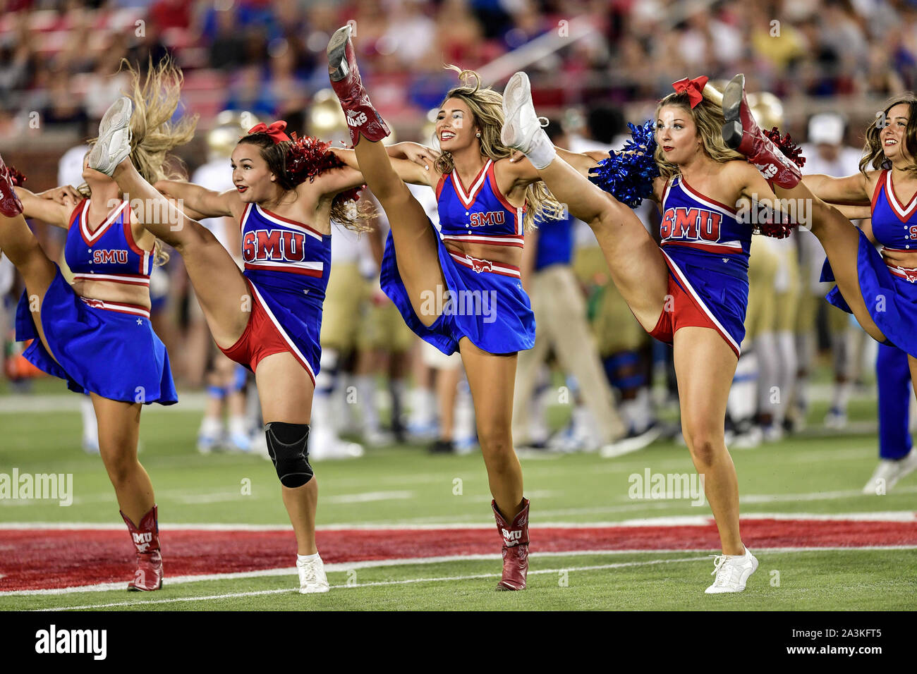 SMU Mustang Cheerleaders during an NCAA Football game between the Tulsa