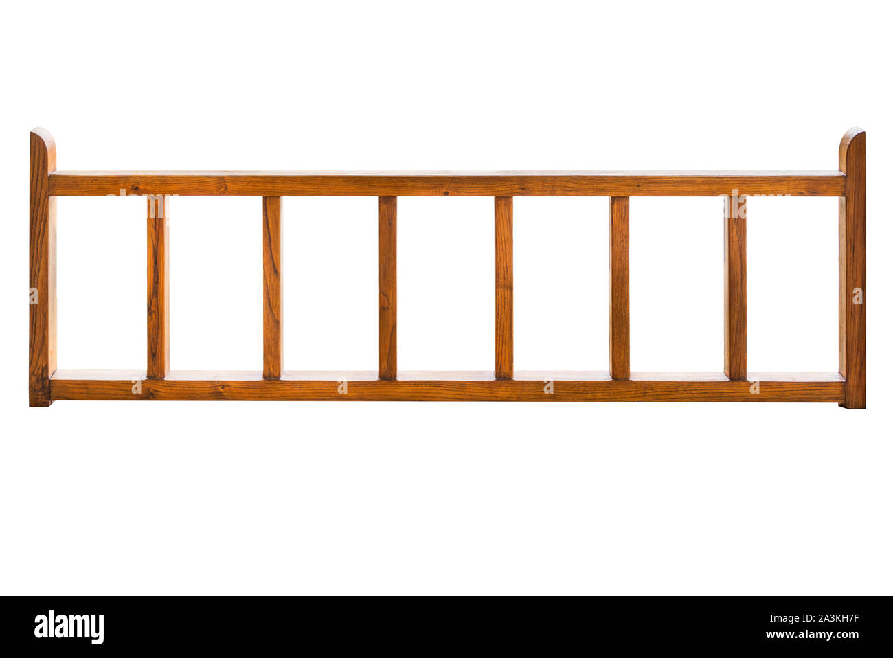 Wooden railing isolated on white background Stock Photo