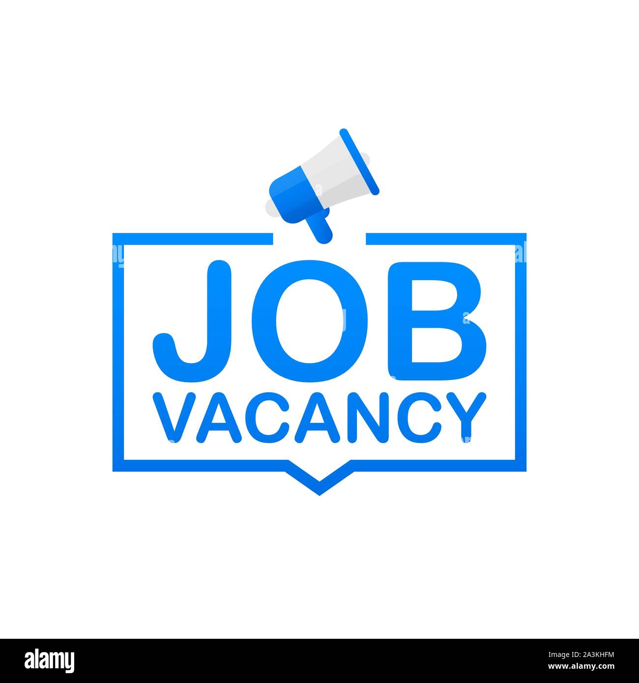 Hand Holding Megaphone with Job vacancy. Vector stock illustration