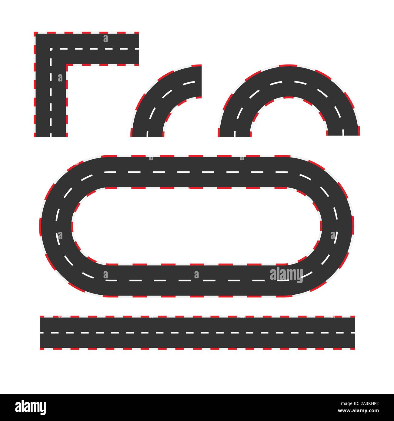 Rally races line track or road marking. Car or karting road racing vector background. Vector stock illustration. Stock Vector