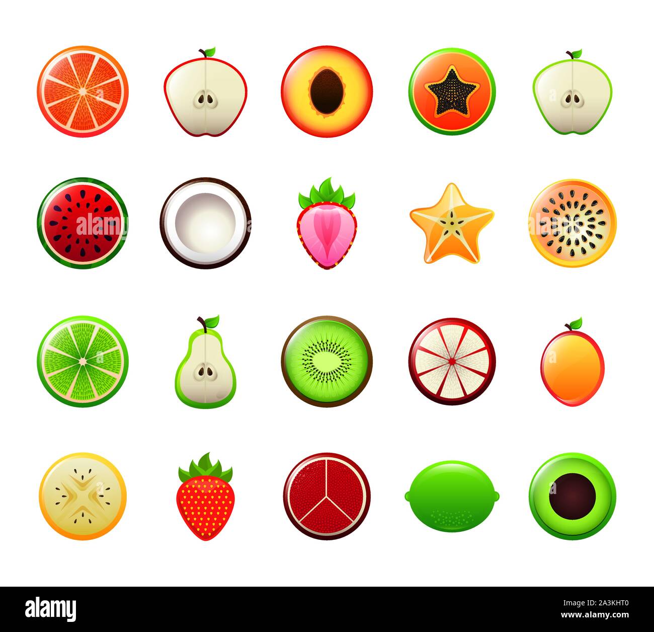 Isolated fruits icon set vector design Stock Vector Image & Art - Alamy