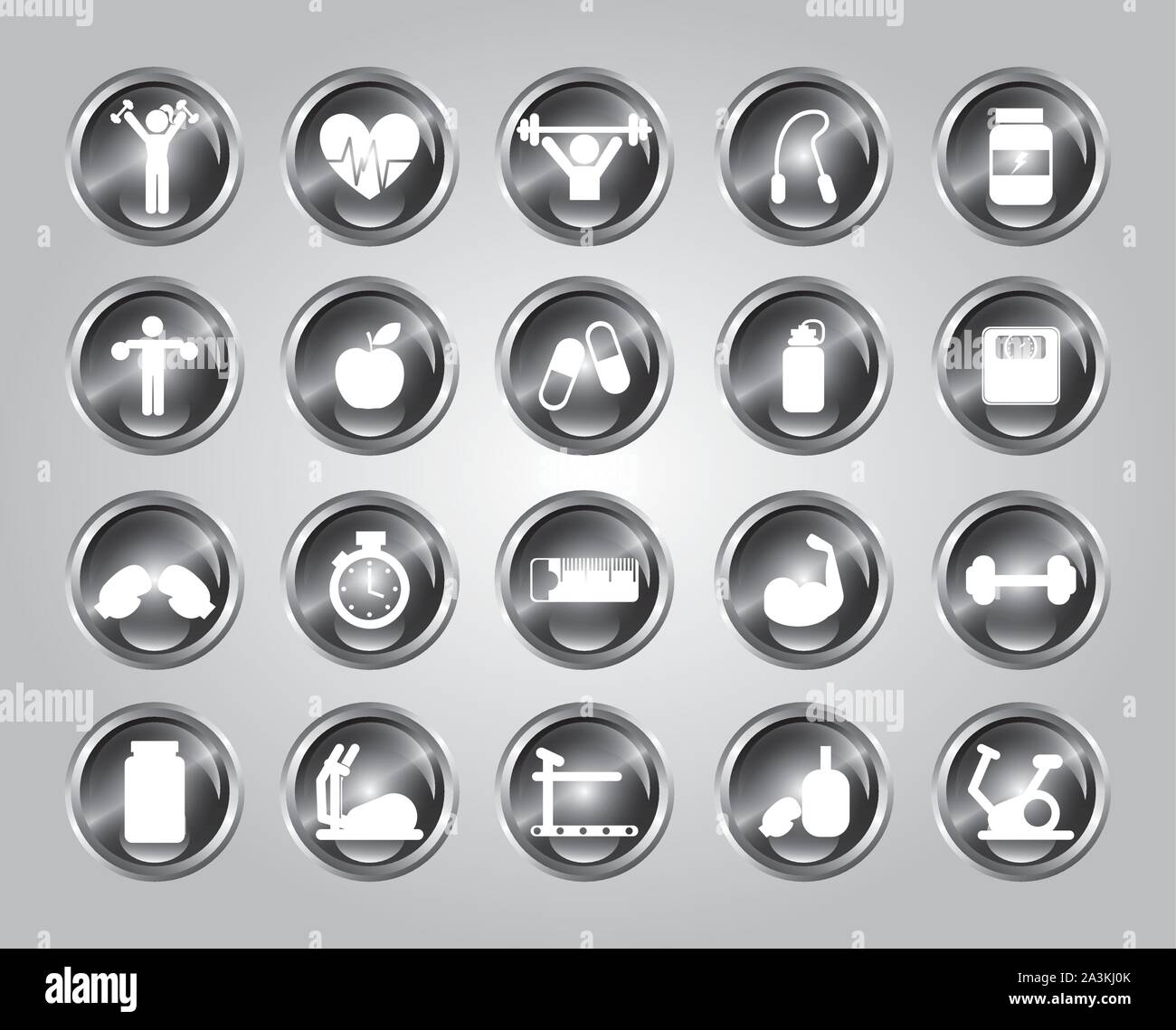 Gym icon set pack design Stock Vector Image & Art - Alamy