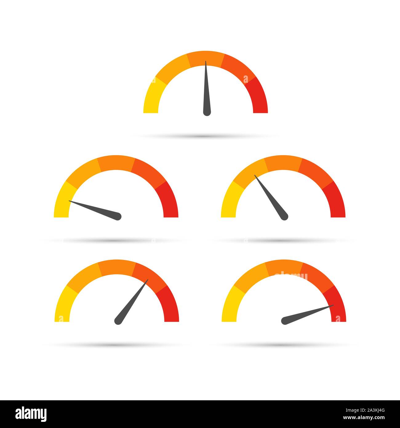 Round temperature gauge, isolated on white background. Colored