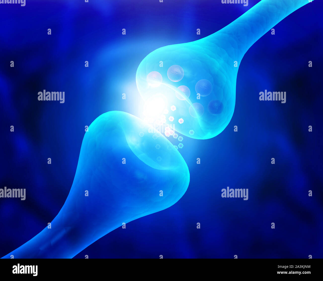 Neuron cells sending electrical chemical signals.3d illustration Stock ...