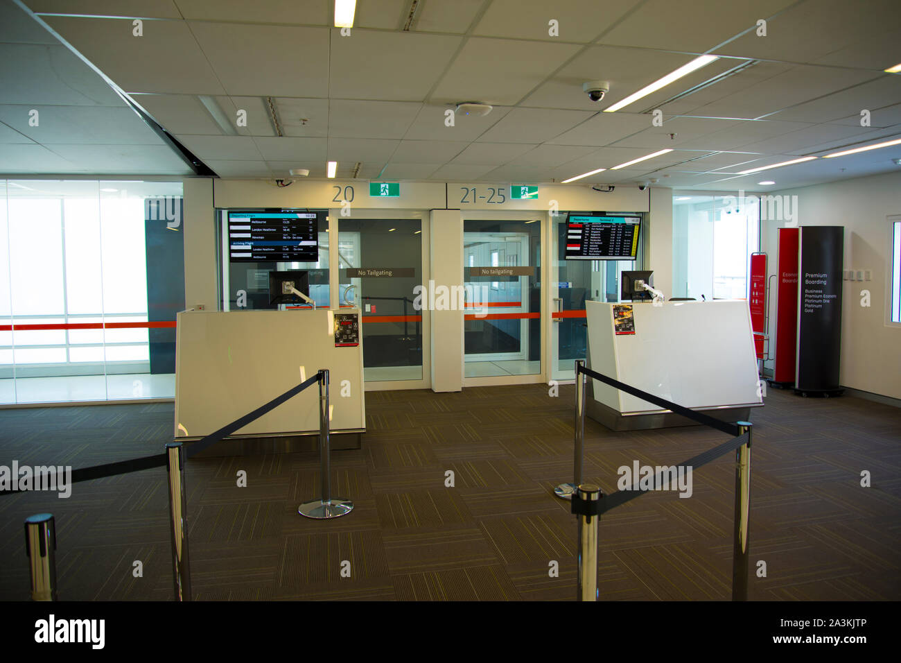 Lobby of Passenger Flight Terminal Stock Photo