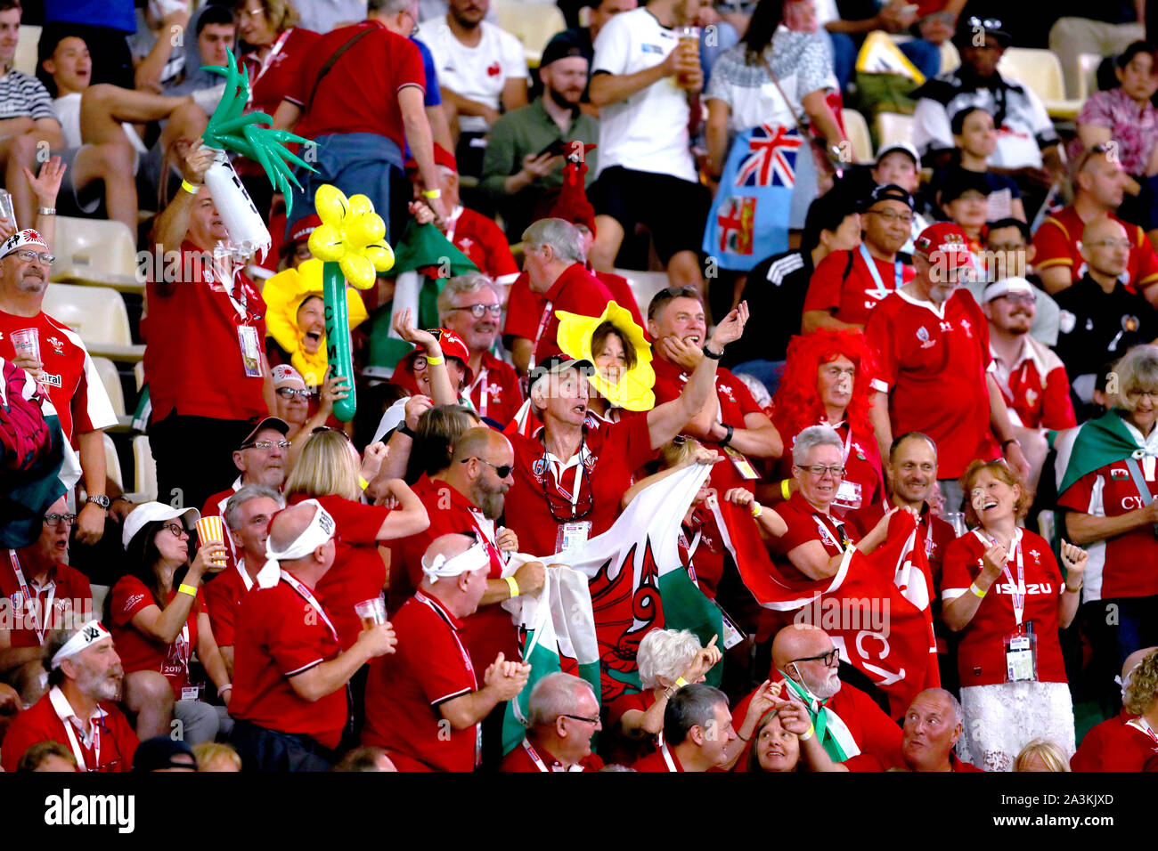 Wales supporters in the stands prior to the beginning of the 2019 Rugby ...
