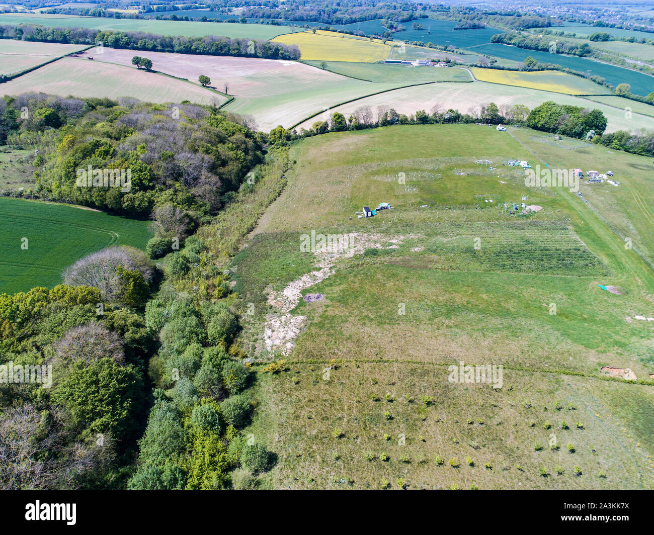 aerial photography land features Stock Photo