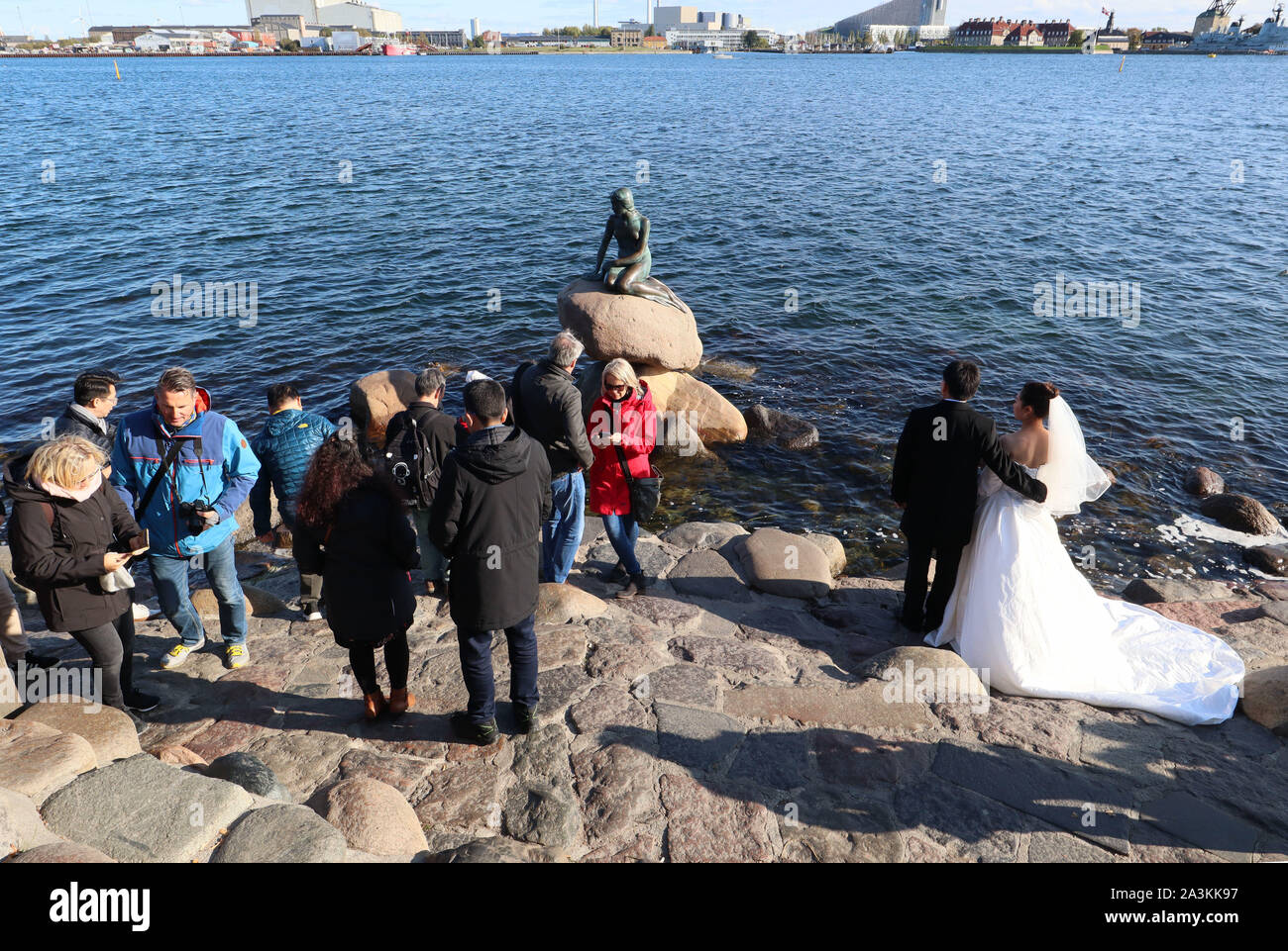 The Little Mermaid, General Views of Copenhagen, Denmark, 05 October 2019, Photo by Richard Goldschmidt Stock Photo