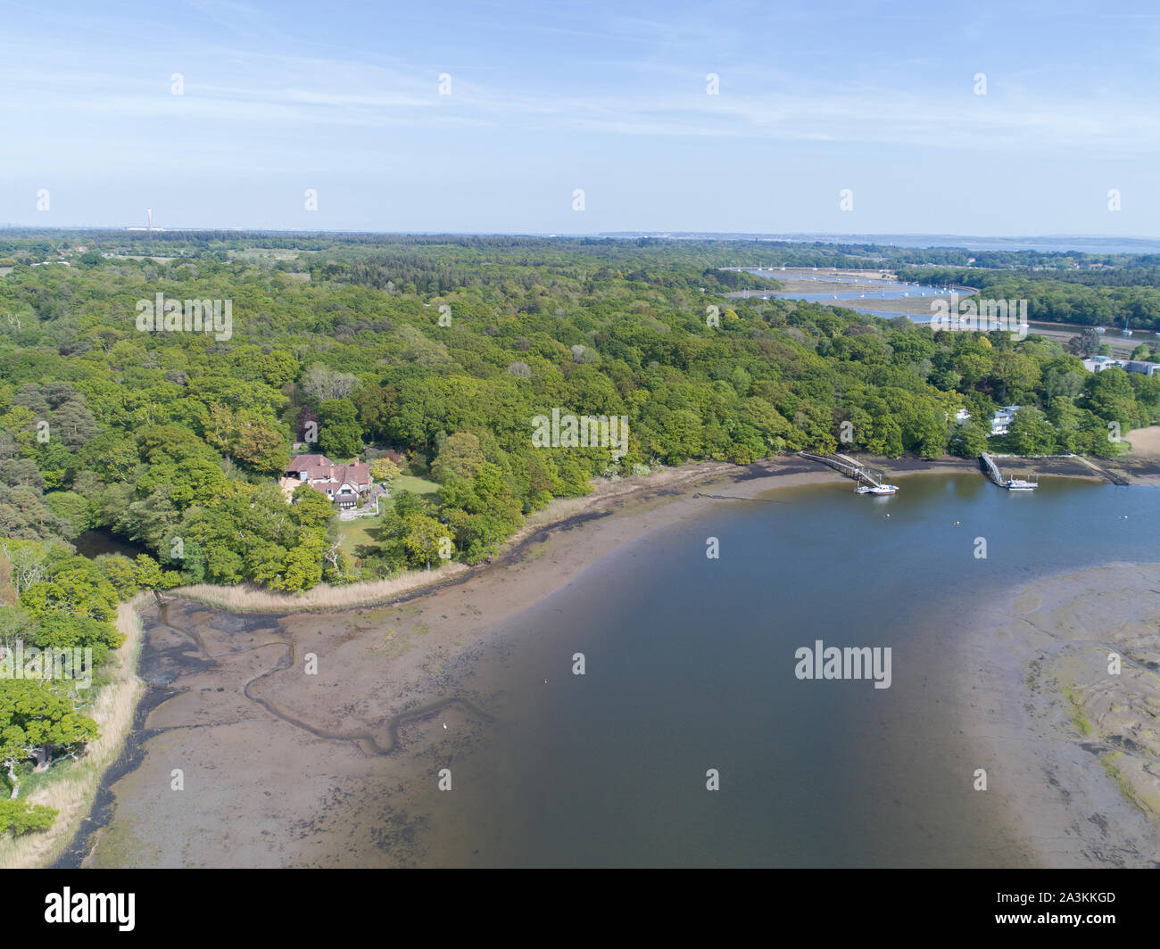 aerial photos of river banks Stock Photo