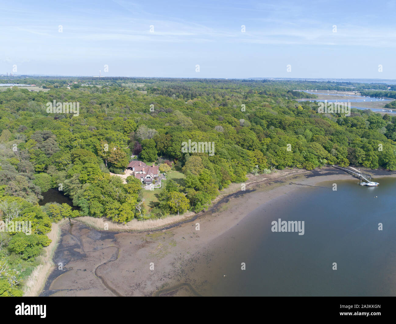 aerial photos of river banks Stock Photo