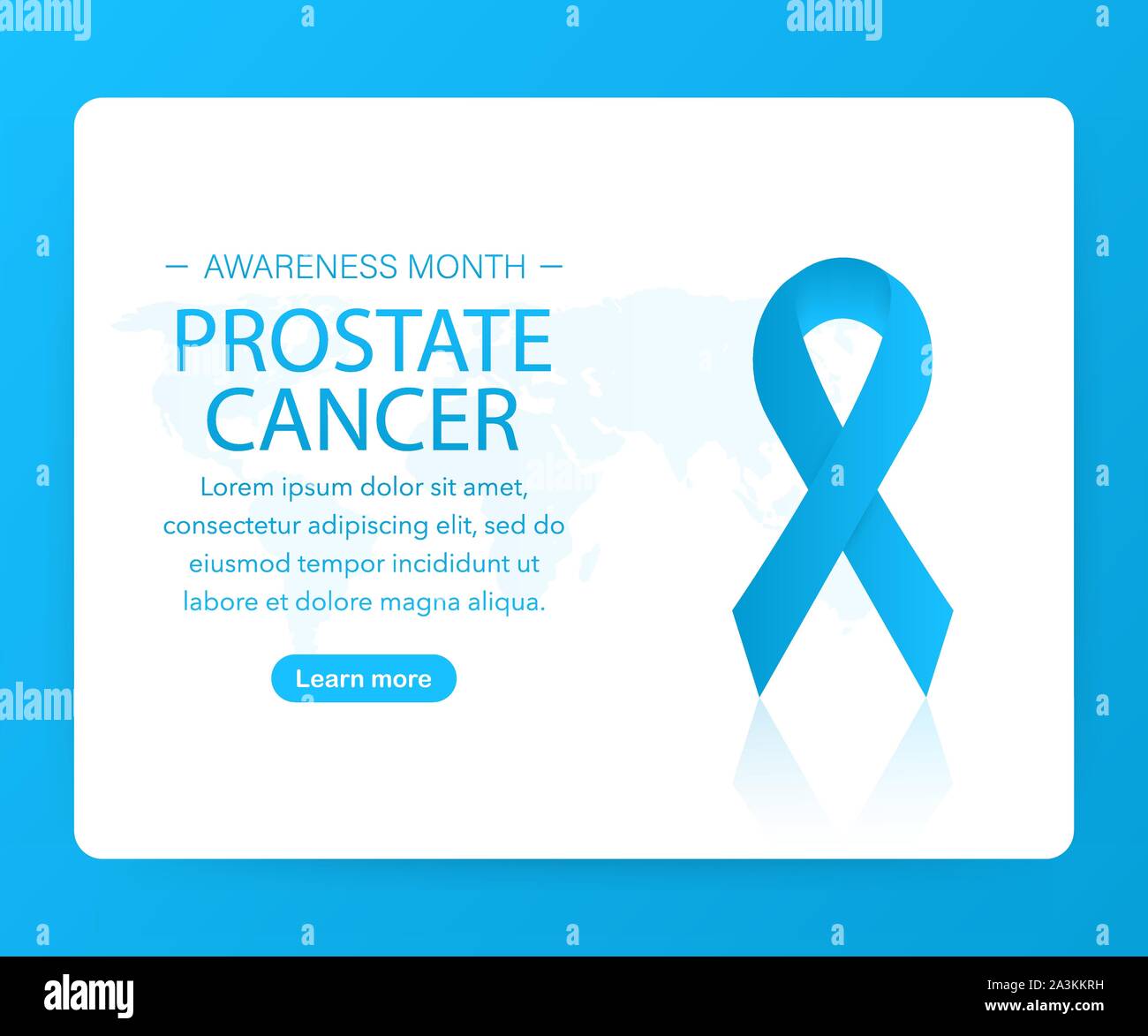 Background with realistic blue ribbon. World Prostate cancer symbol