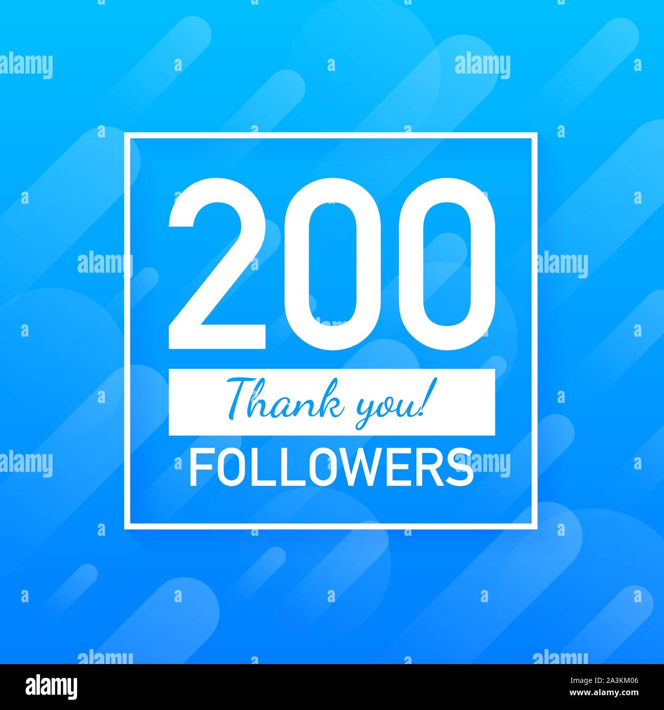 200 followers, Thank You, social sites post. Thank you followers congratulation card. Vector illustration. Stock Vector