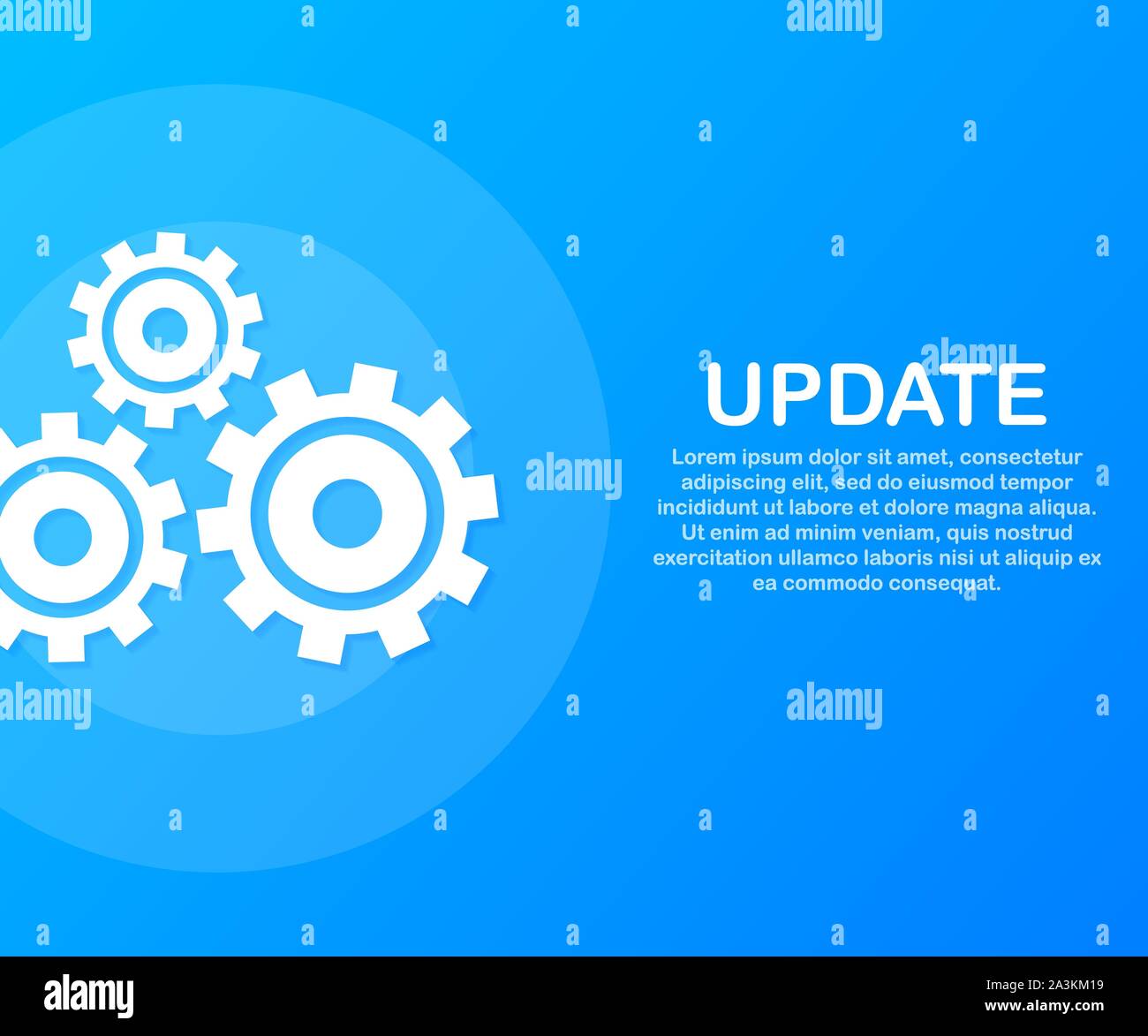 System software update or upgrade. Banner new update, Badge, sign. Vector stock illustration. Stock Vector