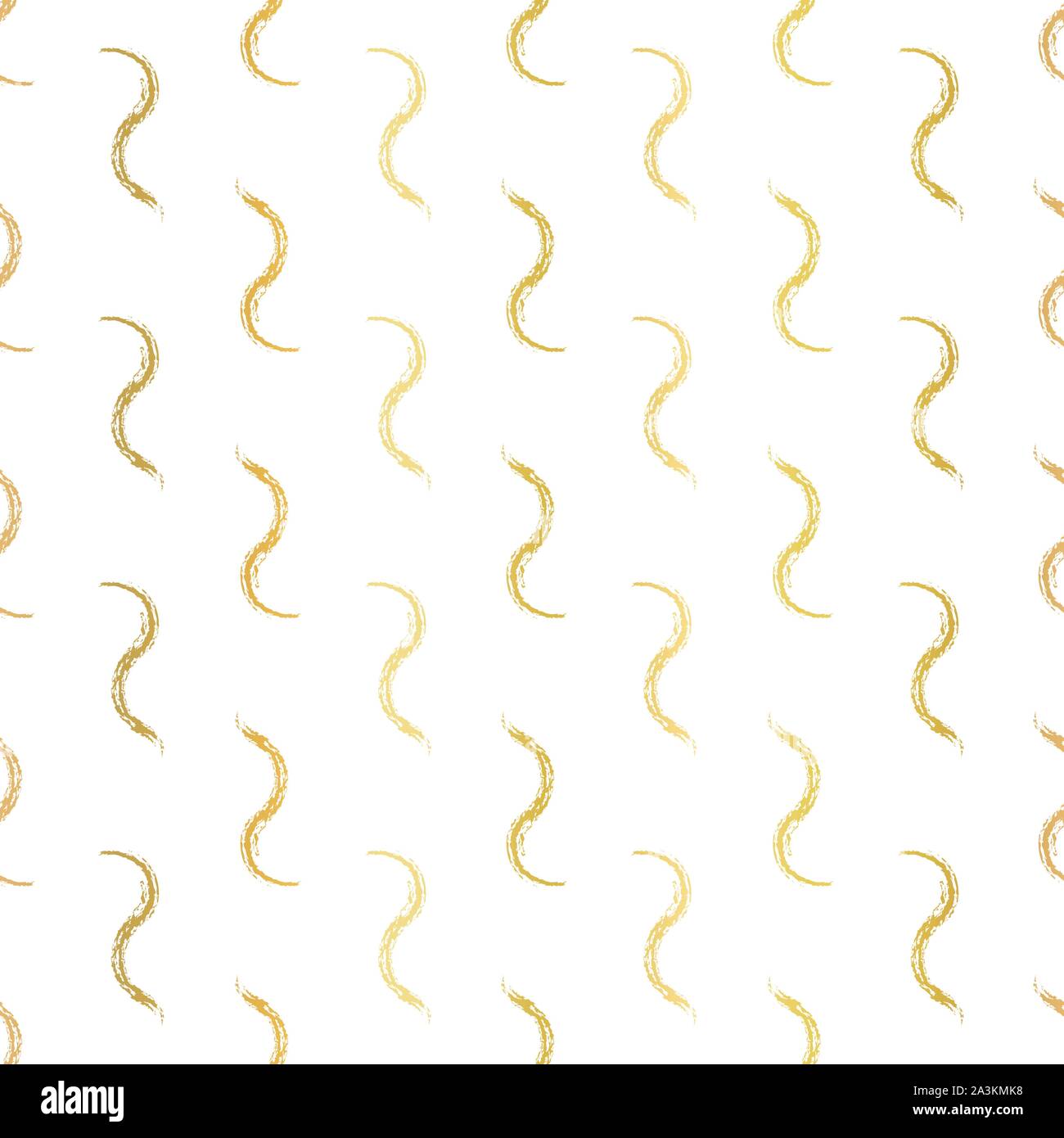 Gold Foil Abstract geometric doodle shapes on white seamless vector ...