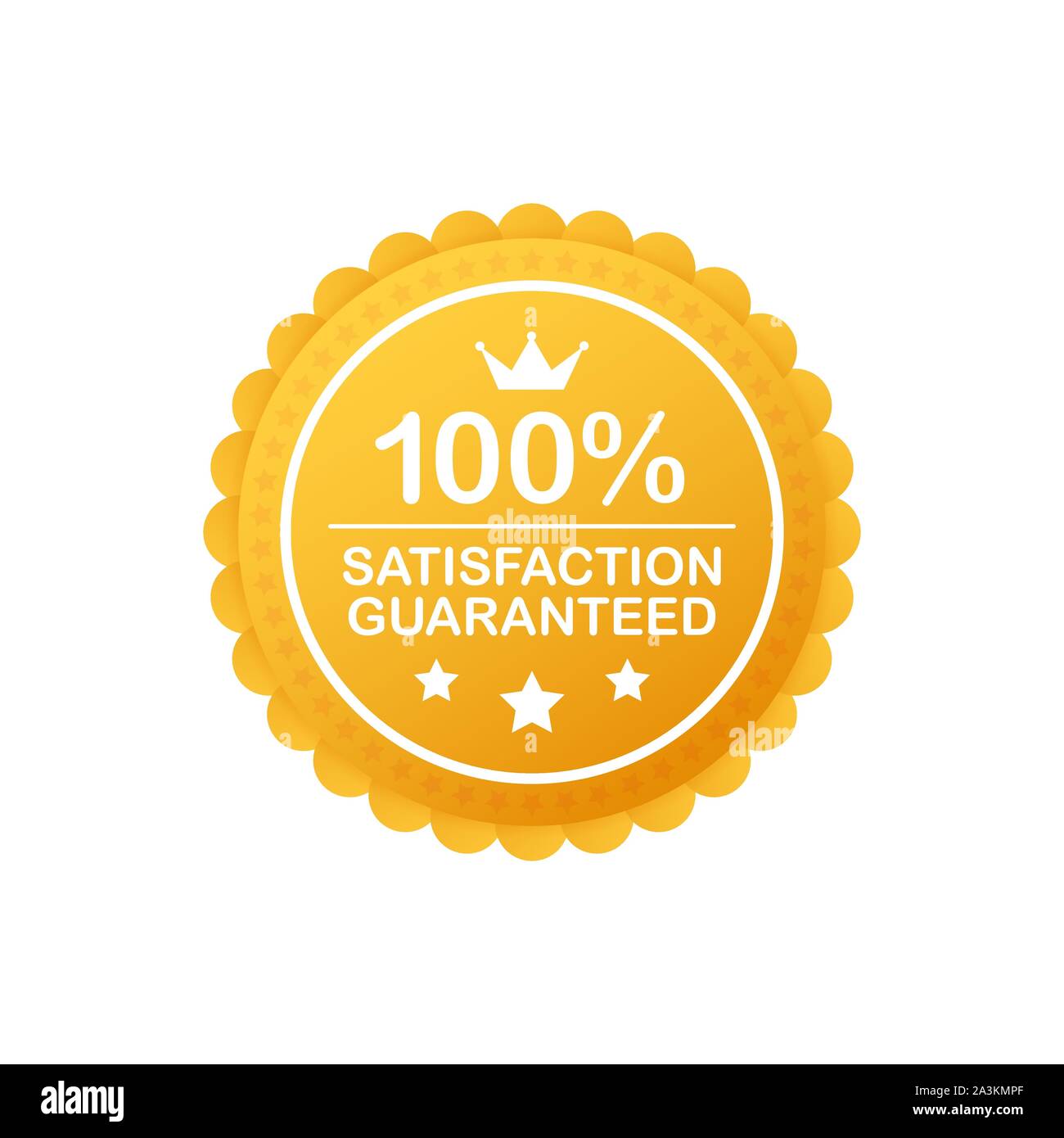 Gold Satisfaction Guarantee Emblem Seal. Medal Label Icon Seal Sign ...