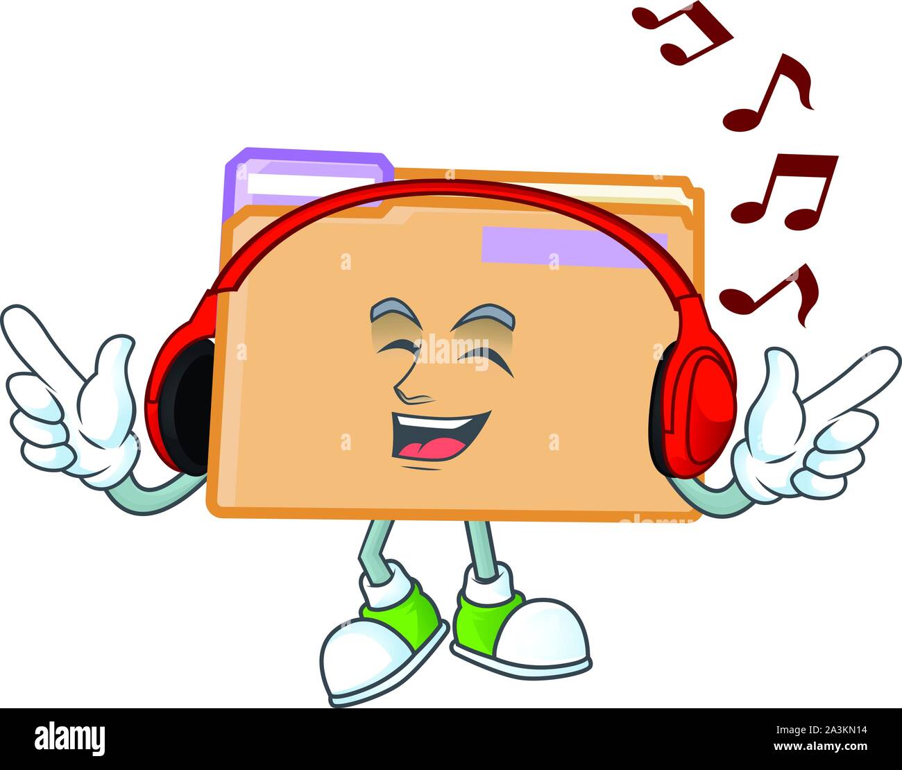 Listening music folder for storage with character shape Stock Vector