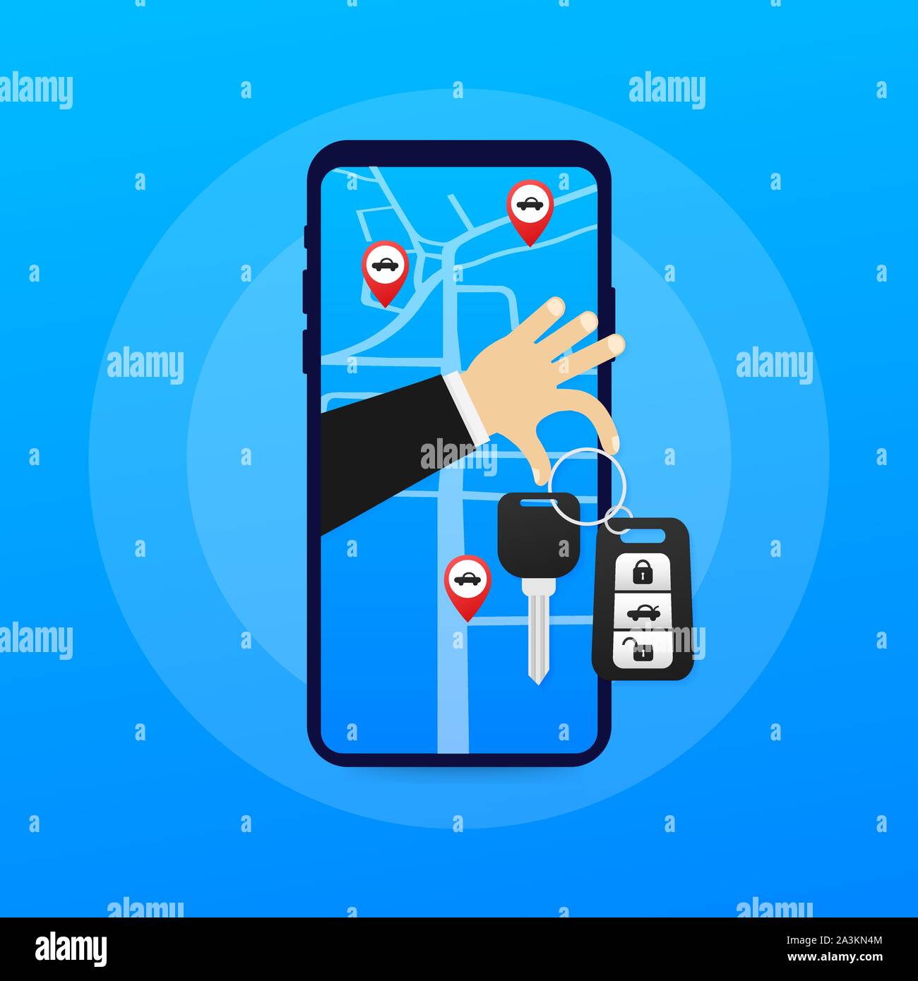 Car Sharing Service Advertising Web Page Template Banner Of Rent