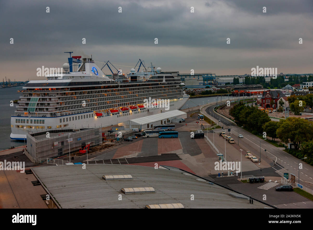 Cruise ship Marshall dock alongside in Warnemunde, German Stock Photo ...