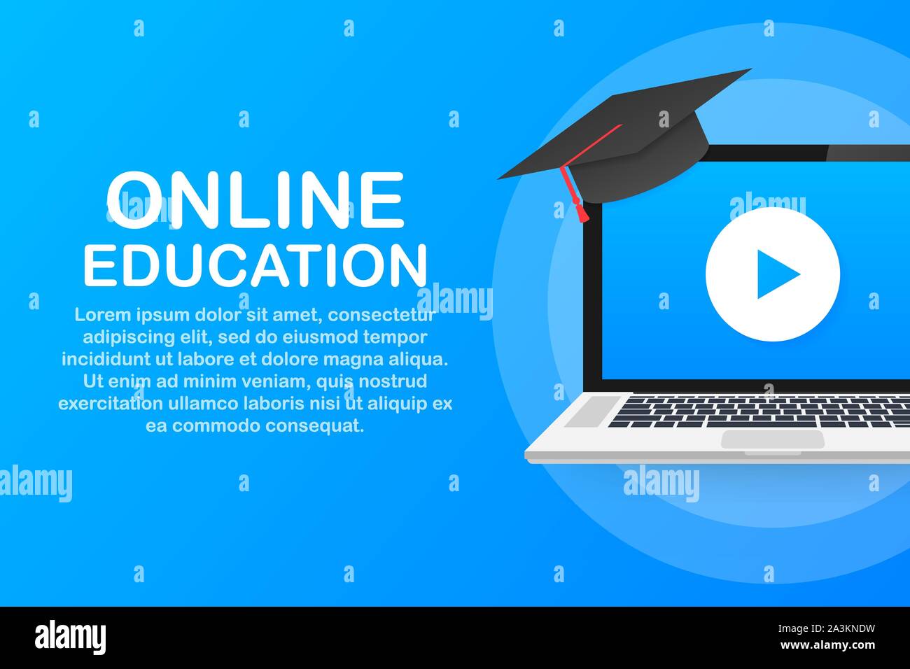 Online education concept banner. Online training courses. Tutorials, e ...