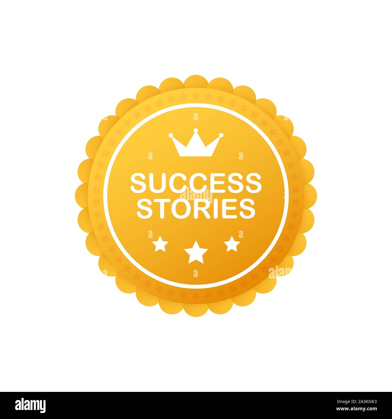 Success stories, realistic gold fabric award ribbon. Vector stock ...